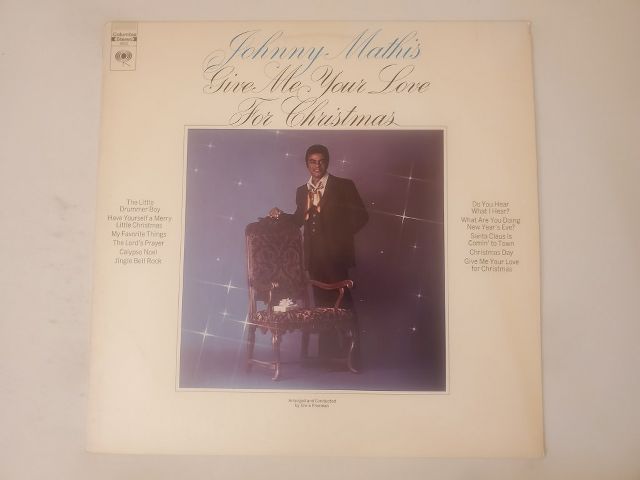 Johnny Mathis Give Me Your Love for Christmas vinyl record
