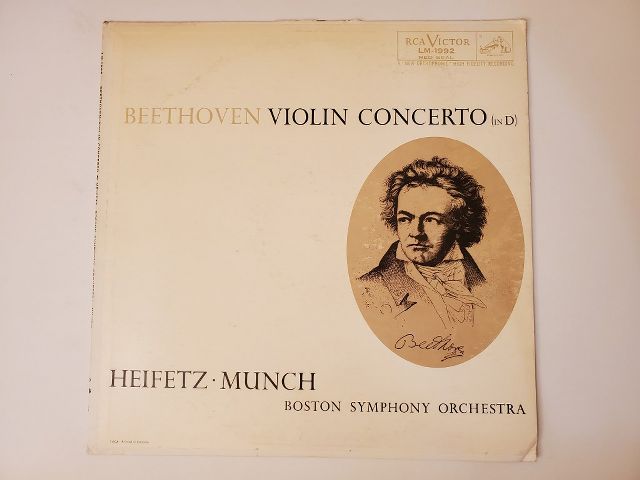Heifetz, Munch, Boston Symphony Orchestra Beethoven Violin Concerto in D vinyl record