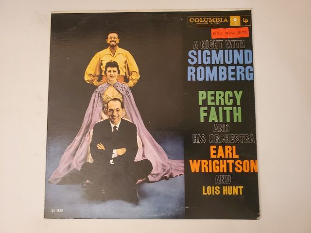 Percy Faith and His Orchestra, Earl Wrightson, Lois Hunt A Night with Sigmund Romberg vinyl record