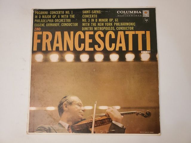 Zino Francescatti Paganini: Concerto No. 1 / Saint-Saens: Concerto No. 3 vinyl record