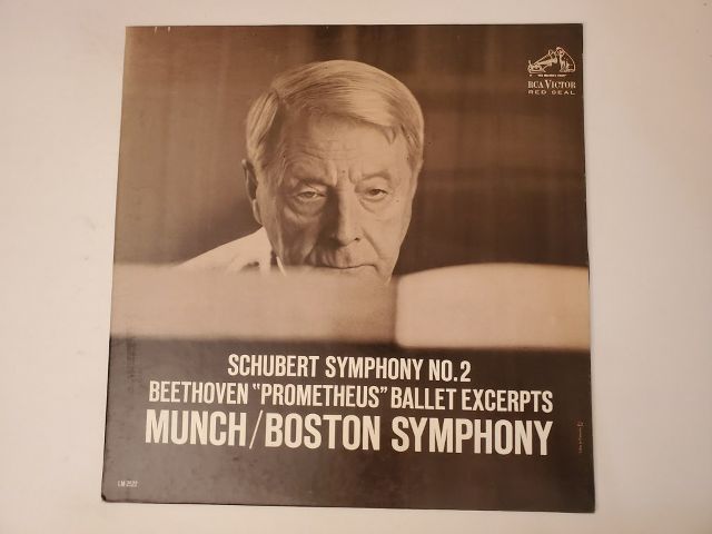 Boston Symphony Orchestra conducted by Charles Munch Schubert Symphony No. 2 / Beethoven 'Prometheus' Ballet Excerpts vinyl record