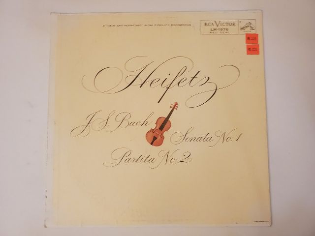 Jascha Heifetz J.S. Bach Sonata No. 1, Partita No. 2 vinyl record