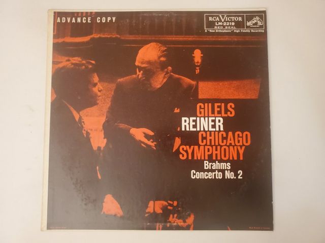 Emil Gilels, Fritz Reiner, Chicago Symphony Orchestra Brahms Concerto No. 2 vinyl record