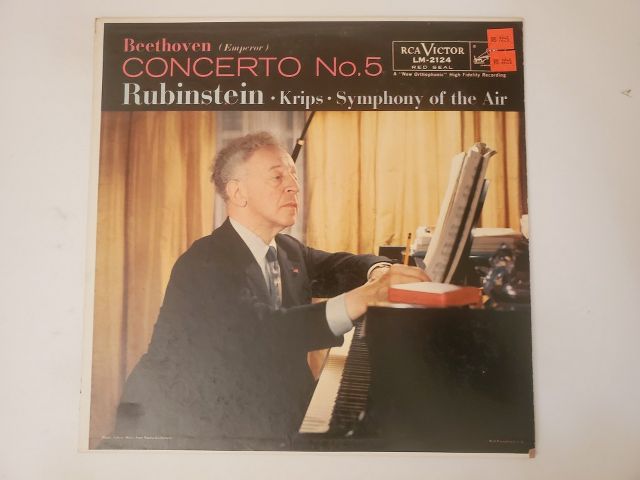 Rubinstein, Krips, Symphony of the Air Beethoven Concerto No. 5 vinyl record