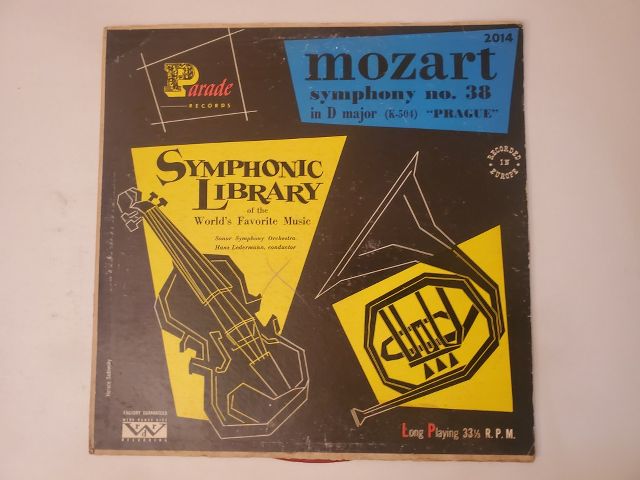 Mozart Symphony No. 38 in D Major (K. 504) 'Prague' vinyl record