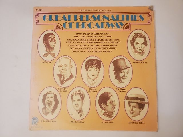 Various Artists Great Personalities of Broadway vinyl record