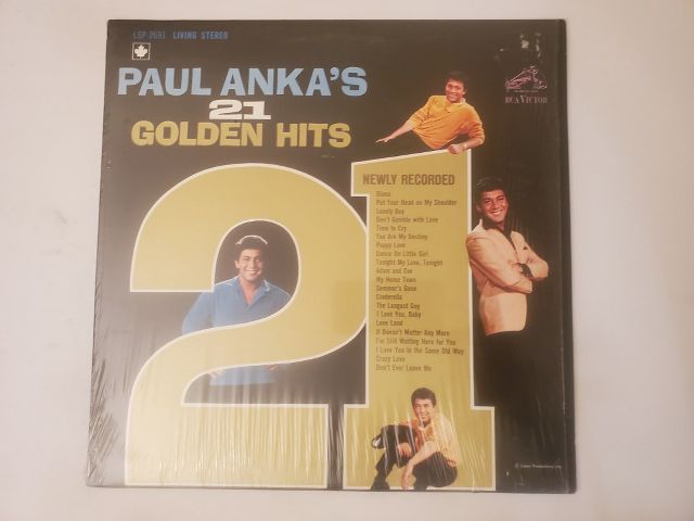 Paul Anka 21 Golden Hits vinyl record
