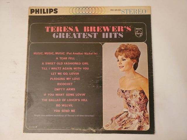 Teresa Brewer Teresa Brewer's Greatest Hits vinyl record