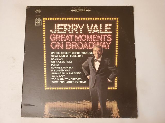 Jerry Vale Great Moments on Broadway vinyl record
