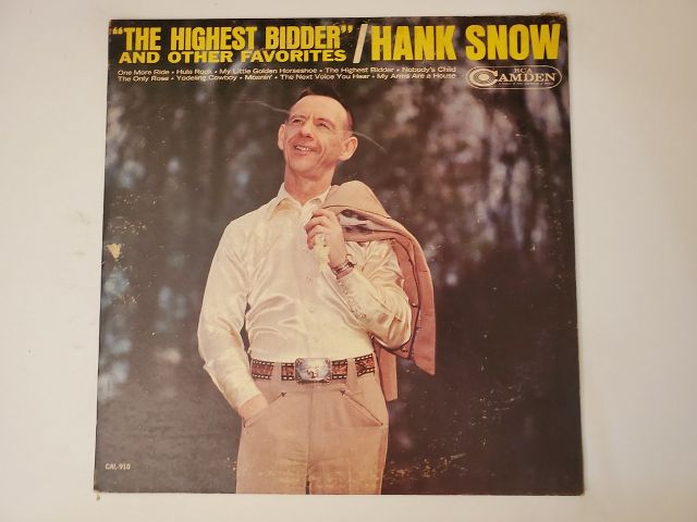 Hank Snow The Highest Bidder and Other Favorites vinyl record