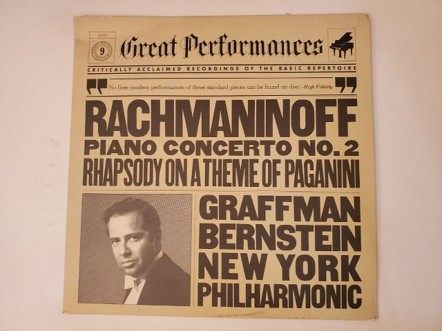 Gary Graffman, Leonard Bernstein, New York Philharmonic Rachmaninoff Piano Concerto No. 2, Rhapsody on a Theme of Paganini vinyl record