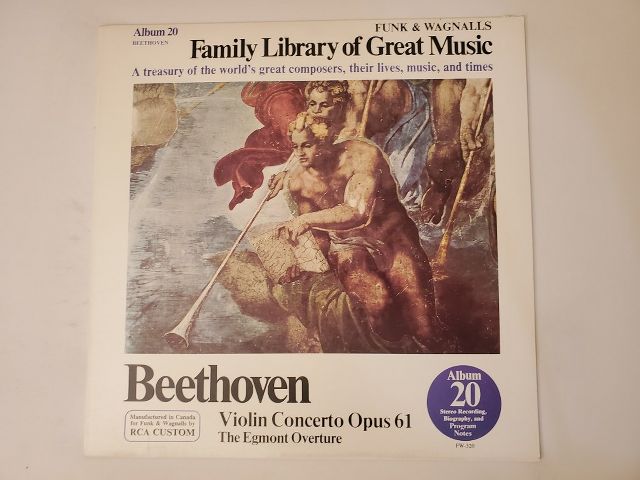 Ludwig van Beethoven Family Library of Great Music: Beethoven ? Violin Concerto Opus 61 vinyl record