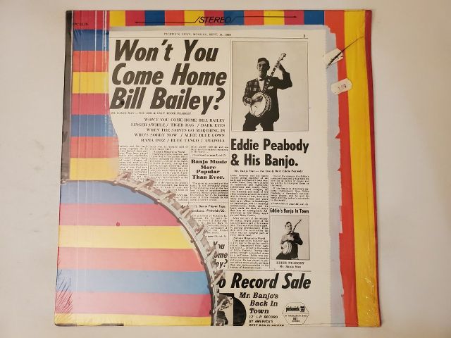 Eddie Peabody Won't You Come Home Bill Bailey? vinyl record