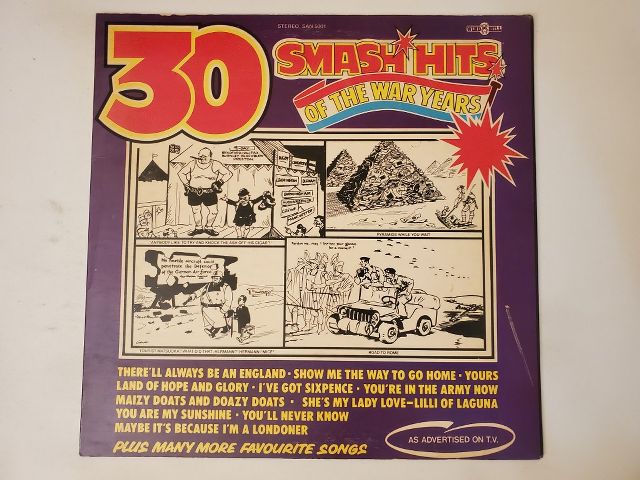 Various Artists 30 Smash Hits of the War Years vinyl record