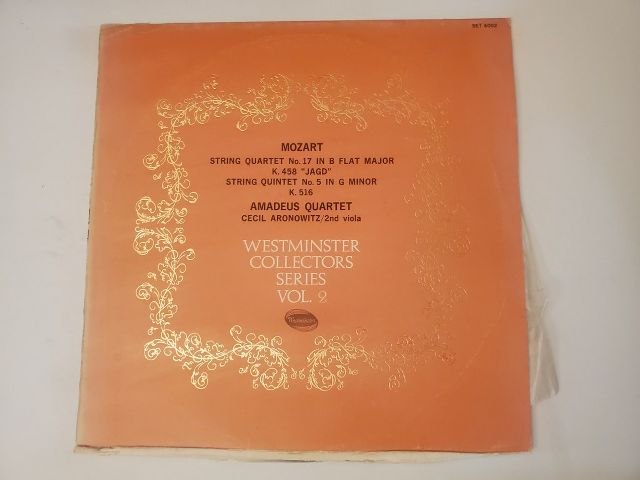 Amadeus Quartet Mozart: String Quartet No. 17 in B Flat Major, K. 458 'Jagd'; String Quintet No. 5 in G Minor, K. 516 vinyl record