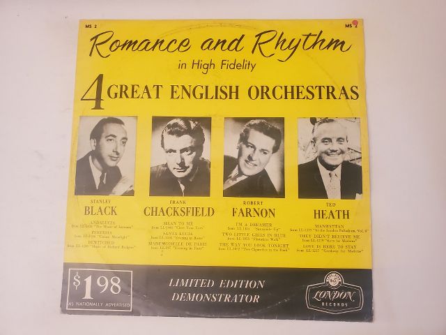 Stanley Black, Frank Chacksfield, Robert Farnon, Ted Heath Romance and Rhythm in High Fidelity: 4 Great English Orchestras vinyl record