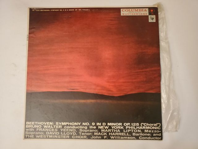 Bruno Walter / New York Philharmonic Beethoven: Symphony No. 9 in D Minor, Op. 125 (Choral) vinyl record