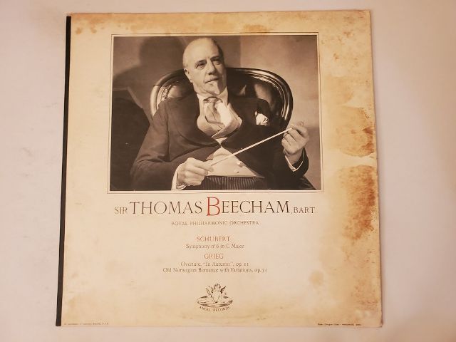 Sir Thomas Beecham Schubert Symphony No. 6 in C Major / Grieg Overture, 'In Autumn', Op. 11 vinyl record