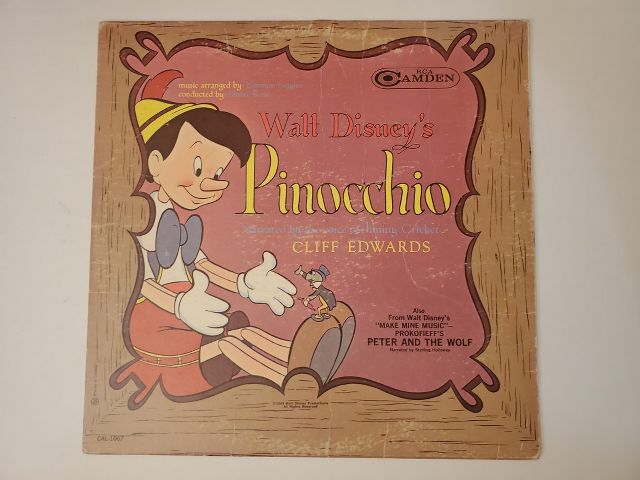 Cliff Edwards Walt Disney's Pinocchio vinyl record