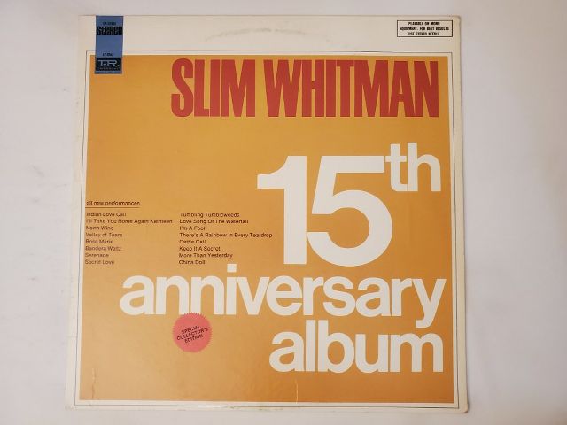 Slim Whitman 15th Anniversary Album vinyl record