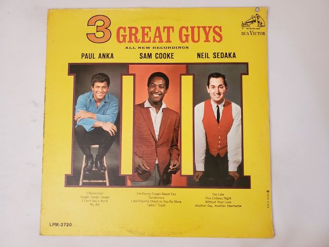 Paul Anka, Sam Cooke, Neil Sedaka 3 Great Guys vinyl record