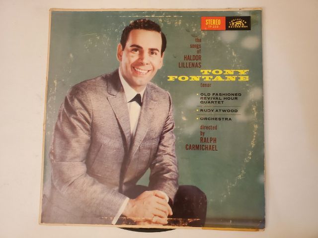 Tony Fontane The Songs of Haldor Lillenas vinyl record