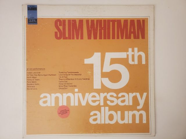 Slim Whitman 15th Anniversary Album vinyl record