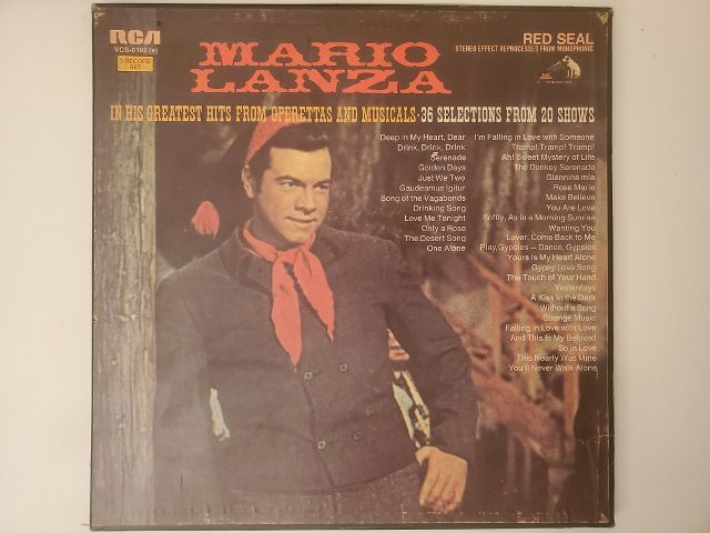 Mario Lanza In His Greatest Hits From Operettas and Musicals vinyl record