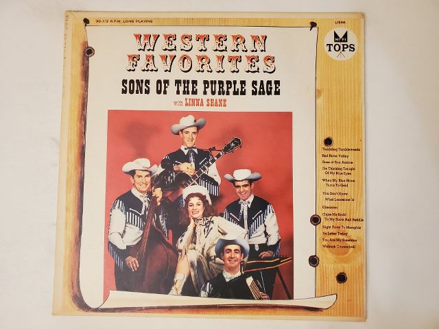 Sons of the Purple Sage with Linna Shane Western Favorites vinyl record