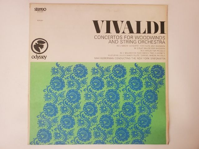 Antonio Vivaldi Concertos for Woodwinds and String Orchestra vinyl record