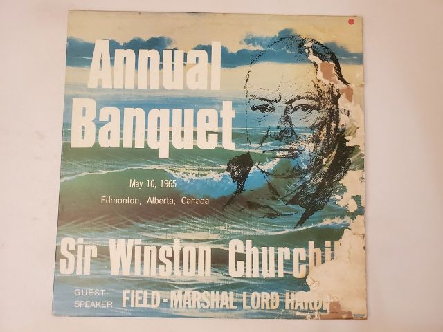 This is not an album cover but an event poster for an annual banquet featuring Sir Winston Churchill as a guest speaker. 0 vinyl record