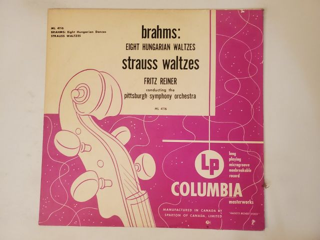 Fritz Reiner conducting the Pittsburgh Symphony Orchestra Brahms: Eight Hungarian Waltzes, Strauss Waltzes vinyl record