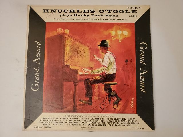 Knuckles O'Toole Knuckles O'Toole Plays Honky Tonk Piano Volume 3 vinyl record