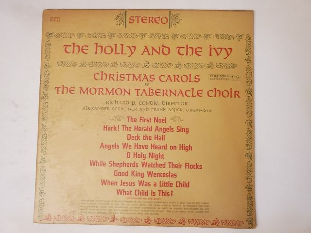 Mormon Tabernacle Choir The Holly and the Ivy: Christmas Carols vinyl record