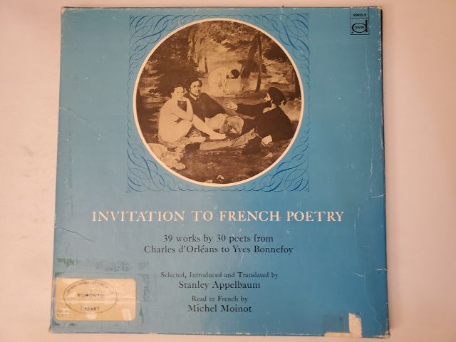 Stanley Appelbaum, Michel Moinot Invitation to French Poetry vinyl record