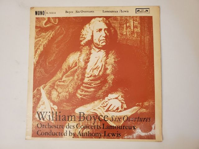 William Boyce Six Overtures vinyl record