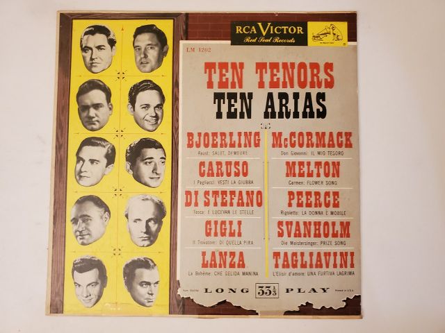 Various Ten Tenors Ten Arias vinyl record