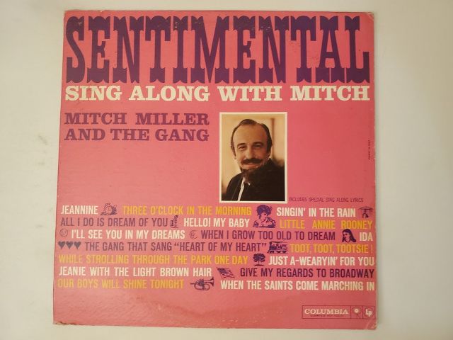 Mitch Miller and The Gang Sentimental Sing Along with Mitch vinyl record