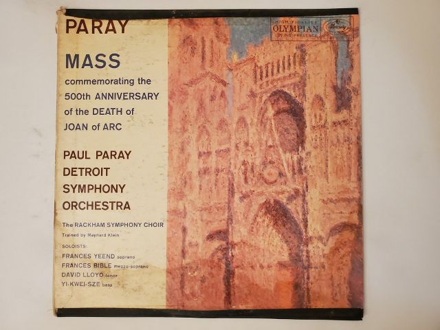 Paul Paray Mass Commemorating the 500th Anniversary of the Death of Joan of Arc vinyl record
