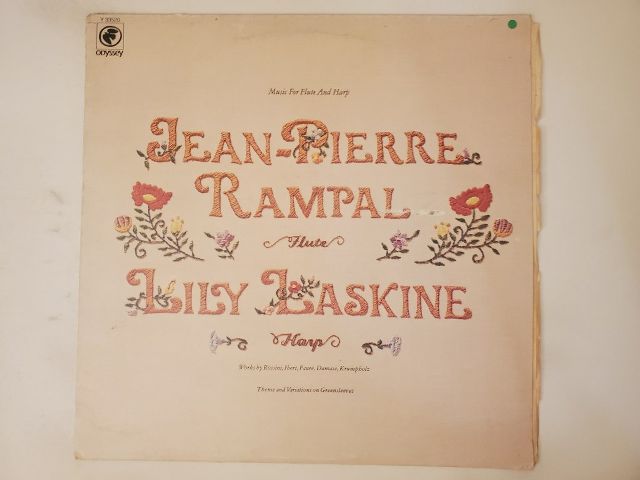 Jean-Pierre Rampal and Lily Laskine Music for Flute and Harp vinyl record