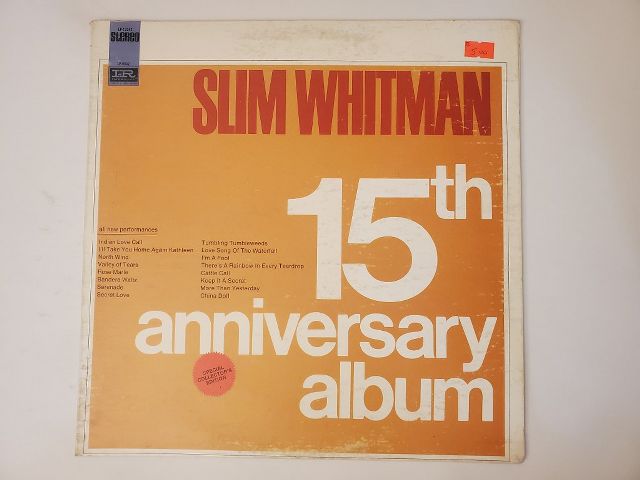Slim Whitman 15th Anniversary Album vinyl record