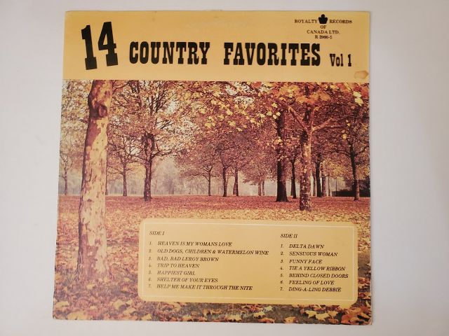 Various Artists 14 Country Favorites Vol. 1 vinyl record