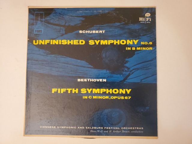 Viennese Symphonic and Salzburg Festival Orchestras Unfinished Symphony No. 8 in B Minor & Fifth Symphony in C Minor, Opus 67 vinyl record