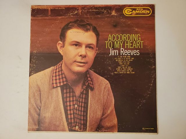 Jim Reeves According to My Heart vinyl record