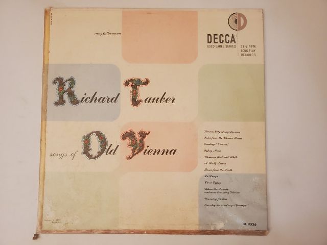 Richard Tauber Songs of Old Vienna vinyl record