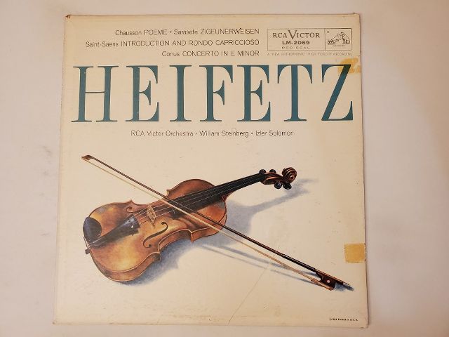 Jascha Heifetz Chausson Po?me, Sarasate Zigeunerweisen, Saint-Sa?ns Introduction and Rondo Capriccioso, Conus Concerto in E Minor vinyl record