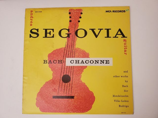 Andres Segovia Bach: Chaconne vinyl record