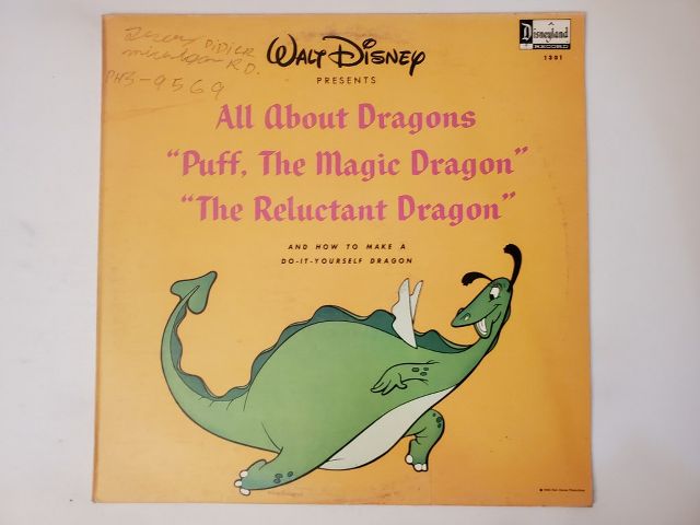 Walt Disney All About Dragons: Puff, The Magic Dragon, The Reluctant Dragon vinyl record