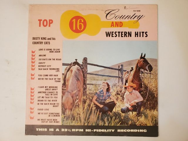Dusty King and His Country Cats Top 16 Country and Western Hits vinyl record