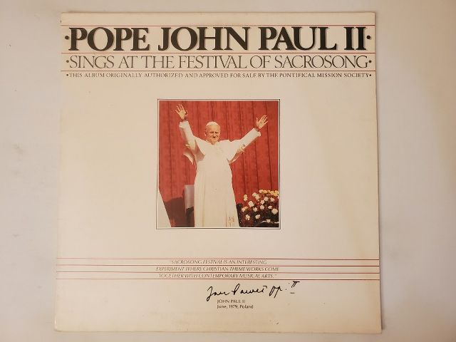 Pope John Paul II Sings at the Festival of Sacrosong vinyl record